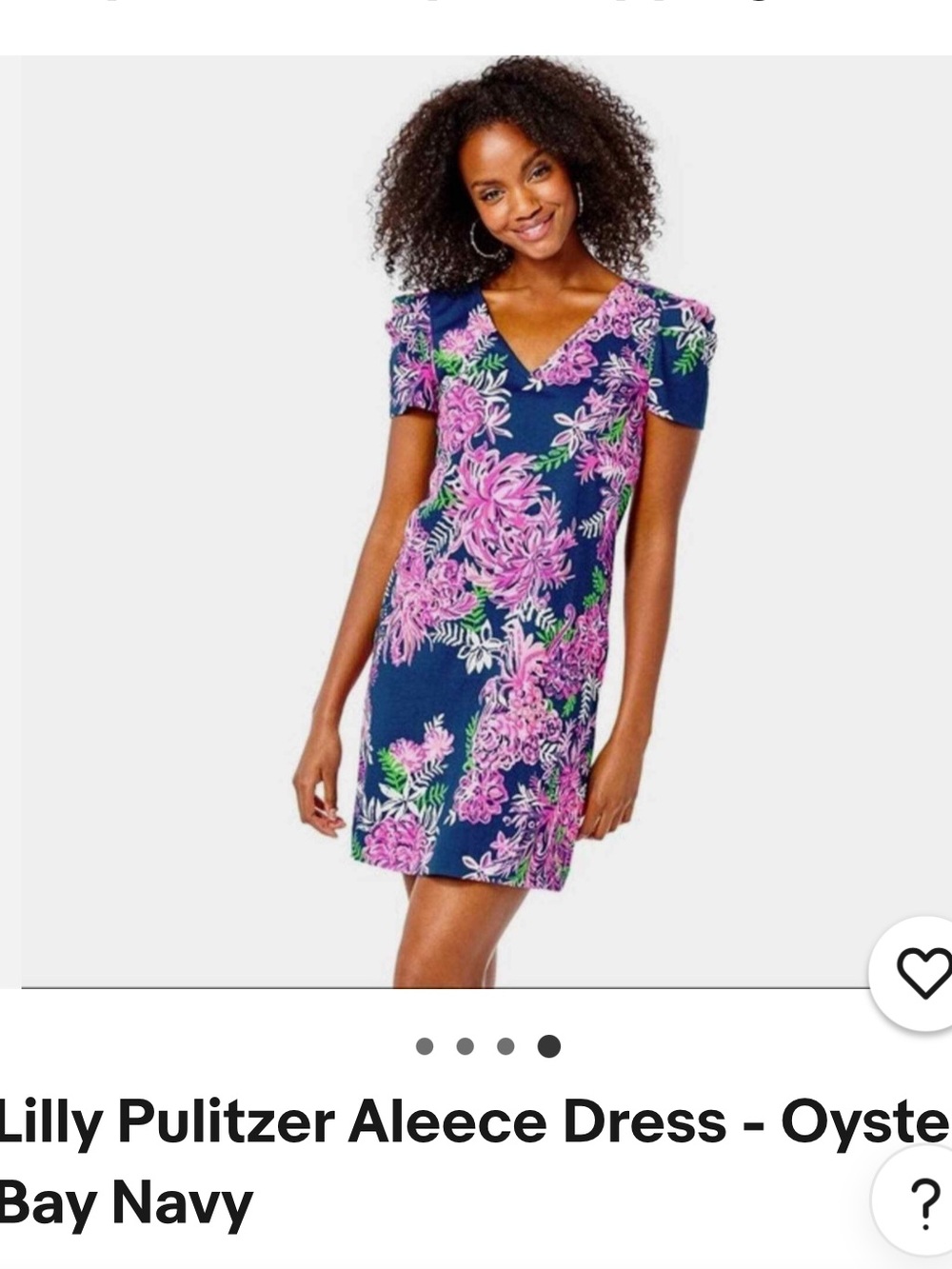 Lilly Pulitzer Aleece Dress, Ruffle Your Feathers Navy - Picture 4 of 4